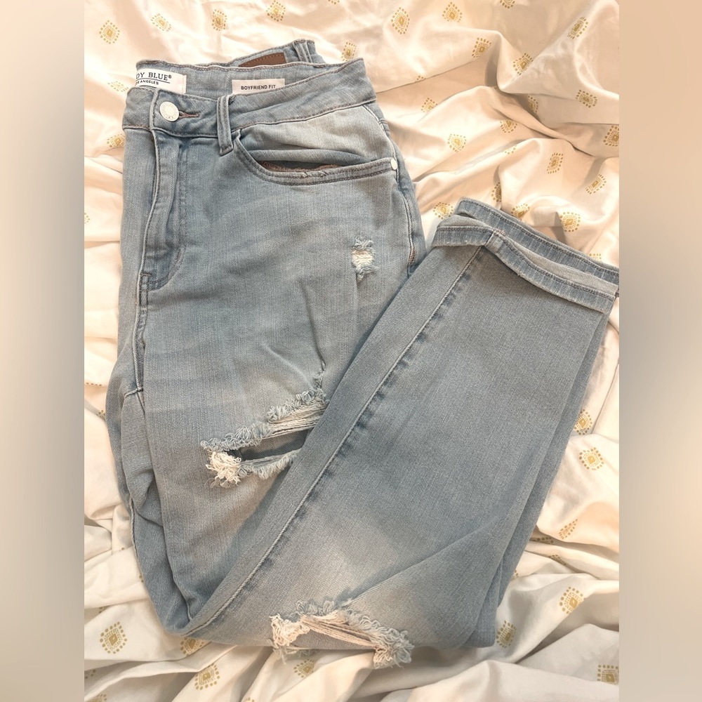 Judy blue boyfriend jeans light denim size 14 style 88333 - Picture 8 of 8